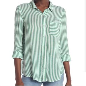 NWT Abound button up stripped top